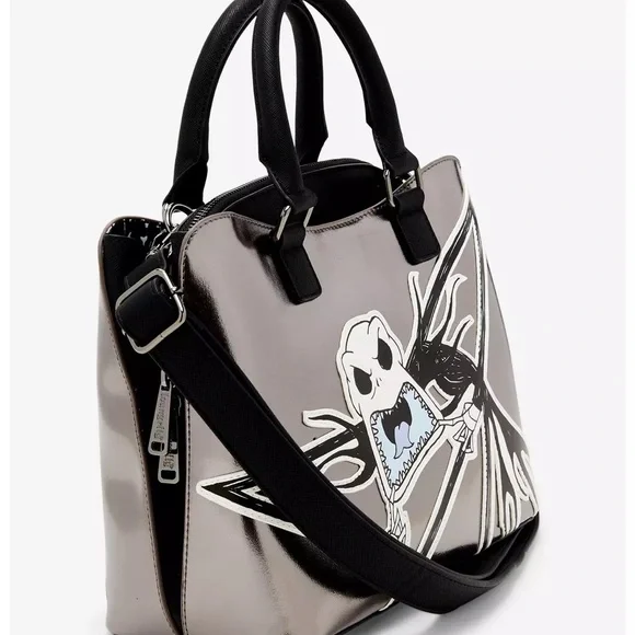 Loungefly Disney The Nightmare Before Christmas Metallic Jack Skellington tote